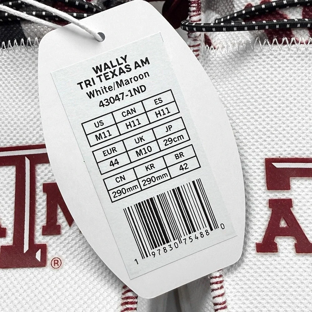 Hey Dude Wally Tri Texas A & M Shoes - NEW Mens 11 White / Maroon - #49585-OF